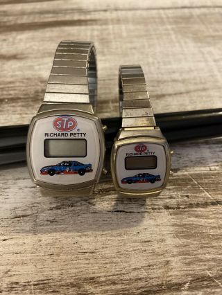 Vintage Stp Richard Petty His And Hers Watches.  Dead Batteries.