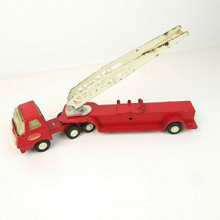 Vintage Tonka 10 " Fire Engine Ladder Truck - Pressed Steel Toy