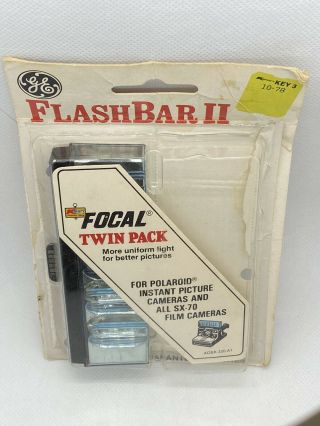 Ge Flash Bar Ii Focal Vintage 1978 For Polaroid Instant Pictures Twin Pk Missing