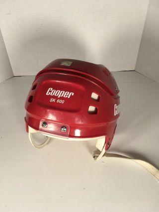 Vintage Red Cooper Sk 600 Ice Hockey Player Helmet Senior Mens Made In Canada