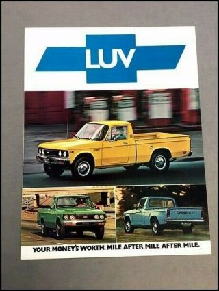 1976 Chevrolet Luv Pickup Truck Vintage Car Sales Brochure Folder