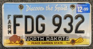 North Dakota Farm License Plate Nd Farmer Farming Agriculture