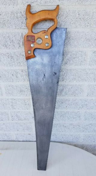 Vintage Henry Disston 26 " Hand Saw,  D8,  5.  5 Point