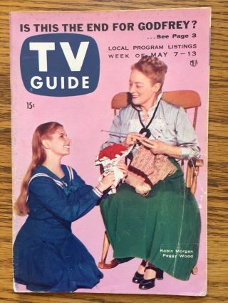 So.  Ohio May 7 1955 Tv Guide Peggy Wood Robin Morgan Dinah Shore Star Salaries