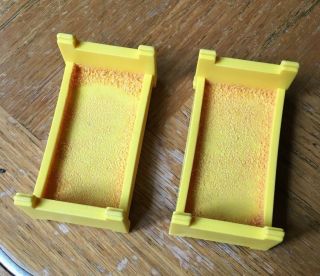 Vtg Fisher Price Little People Yellow 2 Bunk Beds A - Frame House 990 Bottoms Only
