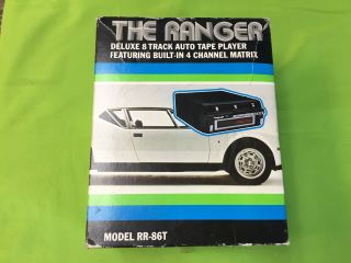 Vtg The Ranger Rr - 86t 8 Track Car Stereo Tape Player W/4 Channel Matrix