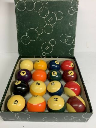 Vintage Aramith Belgian Billiard Pool Balls 2 1/4 " Made In Belgium Box