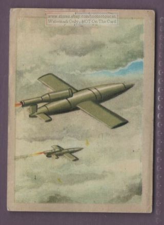 Wwii German V - 1 Doodle - Bug Flying Buzz Bomb Weapon Vintage Trade Ad Card