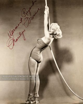 Vintage 1950s " Warmest Regards Marilyn Monroe " Autographed Photo Signed Reprint