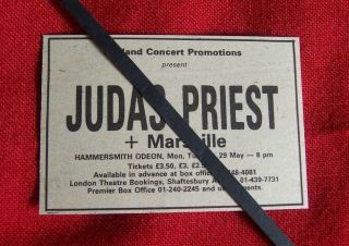 Judas Priest 1979 Vintage Gig Concert Advert Hammersmith Odeon London