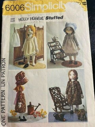 Simplicity 6006 Vintage Hollie Hobbie Doll And Clothing Cut Complete