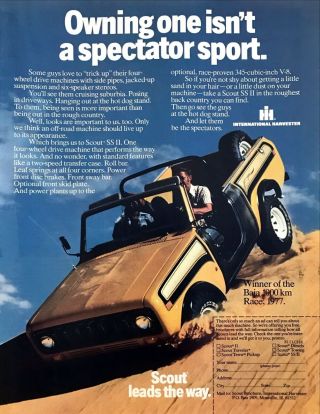 1979 International Scout Ss Ii On Sand Dune Photo " Tricked Up " Vintage Print Ad