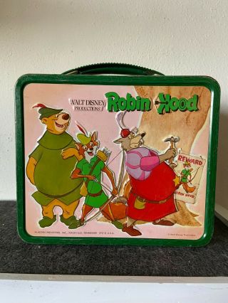 Vintage 1973 Walt Disney Robin Hood Lunchbox No Thermos