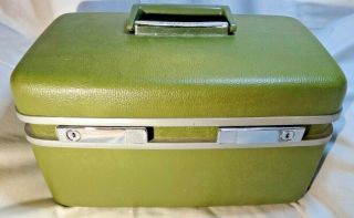 Vintage Samsonite Royal Traveler Medalist Green Train Case With Tray