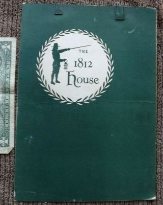 Vintage 1950s The 1812 House Restaurant Menu Treadway Inn Framingham Ma