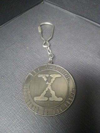 X - Files Vintage (1996) Metal Keychain,  X - Files Fanclub Exclusive