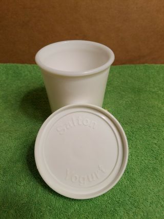 Salton Yogurt Maker Single Replacement Jar Vintage White With Lid Jar White