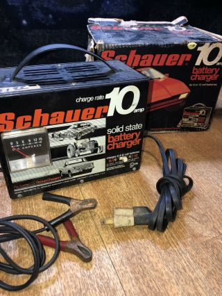 Vintage Schauer 10 Amp Battery Charger For 6/12 Volt Batteries Model C