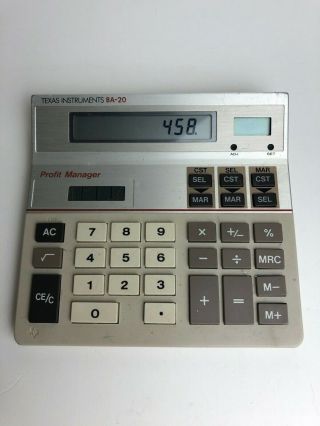 Vintage Texas Instruments Ba - 20 Profit Manager Business Solar Power Calculator