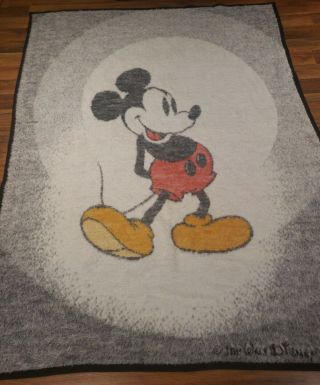 Beiderlack Vtg Mickey Mouse Fuzzy Blanket 72 " X 52 " Walt Disney Co Reversible