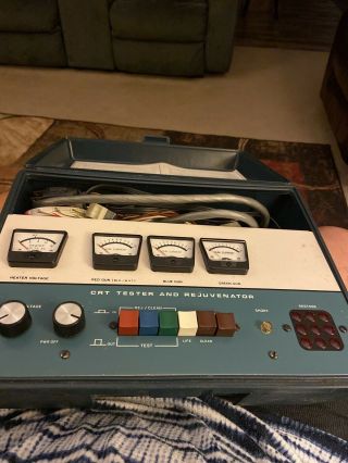 Vintage Heathkit Crt Tester And Rejuvenator,  Model It - 5230 With Adapters