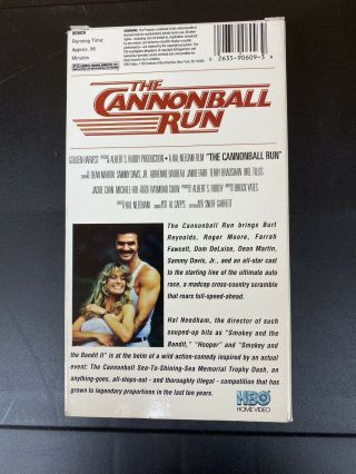 Vintage The Cannonball Run VHS Video Cassette Movie - Burt Reynolds Dom DeLuise 2