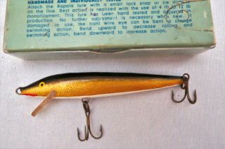 1960s RAPALA Wobbler Finnish Minnow Gold W Papers 2