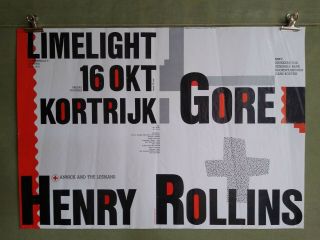 Henry Rollins Vintage Concert Tour Poster Gore Annick And The Lesbians Belgium