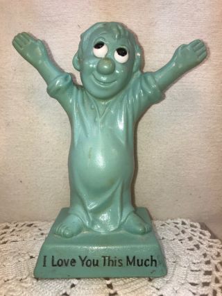 Vtg Mid - Century 1970 W & R Berries Co.  Blue I Love You This Much Figurine 6” Tl