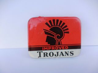 Vintage Improved Trojan Condom Prophylactic Tin Box -