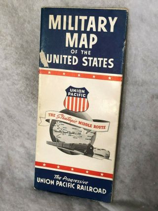 1945 Wwii Military Map Of The United States The Progressive Union Pacific Rr