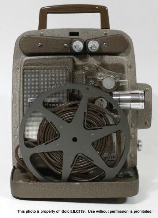 VINTAGE BELL & HOWELL AUTO LOAD 8MM FILM PROJECTOR MODEL 255A,  BULB,  REELS 3