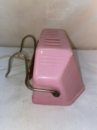 Vtg 1940 - 50’s Pink Bakelite Look Plastic Over Bed Headboard Reading Lamp Light