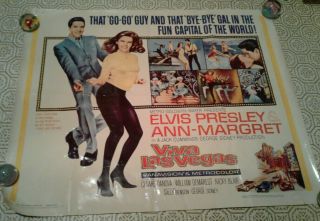 Vntg 1964 Viva Las Vegas - Elvis Presley / Anne Margaret 27x34 " Movie Poster