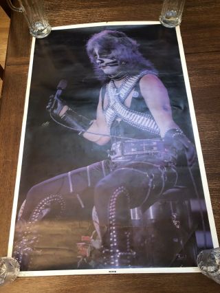 Vintage 1977 Kiss Poster Peter Criss Aucoin/boutwell 22 " X 34 "