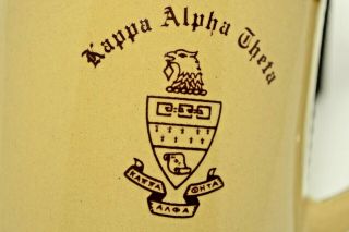 Kappa Alpha Theta KAT Sorority Vintage Coffee Mug Cup Brown Stoneware 20oz 2