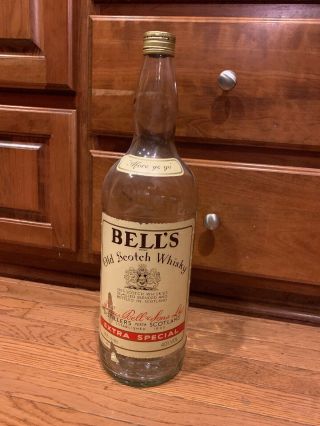 Vintage Bell’s Old Scotch Whisky 4.  5 Litres Bottle Bank Embossed