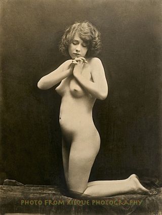 Vintage Nude Woman Kneeling 8.  5x11 " Photo Print Charles Gilhousen Photography