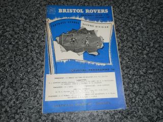 Bristol Rovers V Sheffield United 1957/8 January 11th Vintage