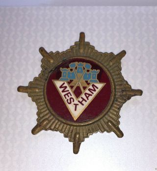 West Ham United Fc Vintage Insert Type Badge Brooch Pin In Gilt