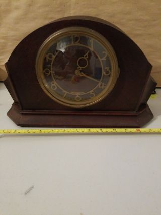 Vintage Electric Art Deco Mahogany Mantle Clock By Seth Thomas Great