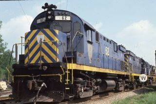 G&w D&h Railroad Train Locomotive 62 Retsof Ny 1986 Photo Slide