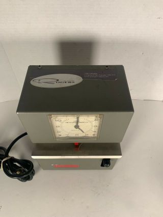 Vintage Lathem Industrial Time Clock Punch Card Recorder with Key 2