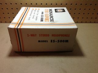 Vintage Monarch Stereo Headphones Model Es - 500m Made In Japan