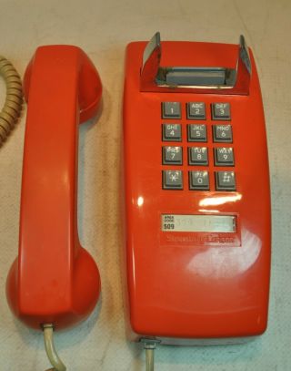 Vintage Orange Stromberg Carlson Push Button Dial Phone Telephone Usa