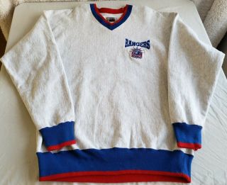 Pre - Owned Vintage Legends Athletic Brand,  " York Rangers " V - Neck Sweatshirt L