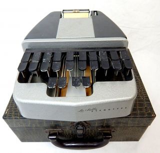 Vintage La Salle Stenotype Stenograph Office Machine Dictation W Case Mcm