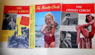 3 Vtg 1944 Family Circle Magazines Esther Williams Fred Macmurray Blood Donors