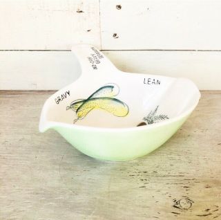 Vintage Ceramic No - Drip Gravy Fat Separator Vegetable Design Green Japan