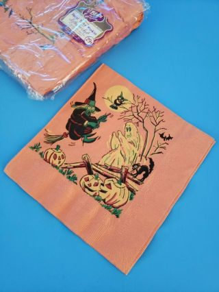 Vintage Beach Products Halloween Napkin Witch,  Ghost,  Owl,  Bat,  Cat,  Pumpkin,  Very Old
